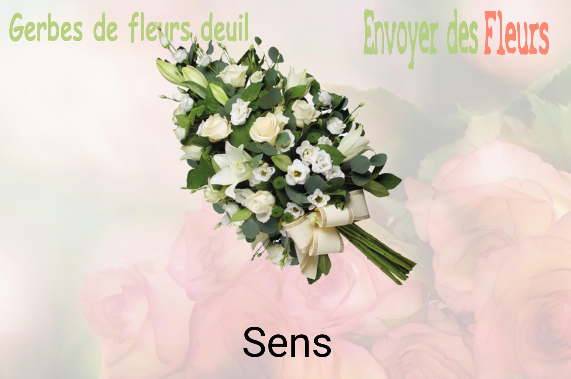 Gerbe de fleurs de deuil livrée à Sens